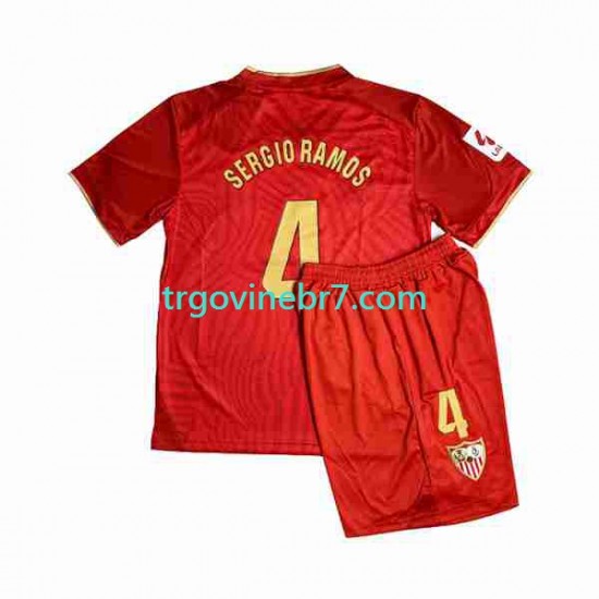 Dres Sevilla FC Sergio Ramos 4 Gostujući 2023-2024 Kratkih Rukava - Dječji