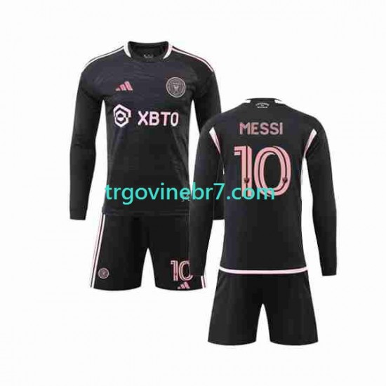 Dres Inter Miami Lionel Messi 10 Gostujući 2023-2024 Dugim Rukavima - Dječji
