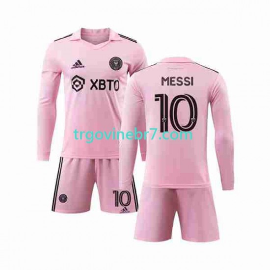 Dres Inter Miami Lionel Messi 10 Domaći 2023-2024 Dugim Rukavima - Dječji