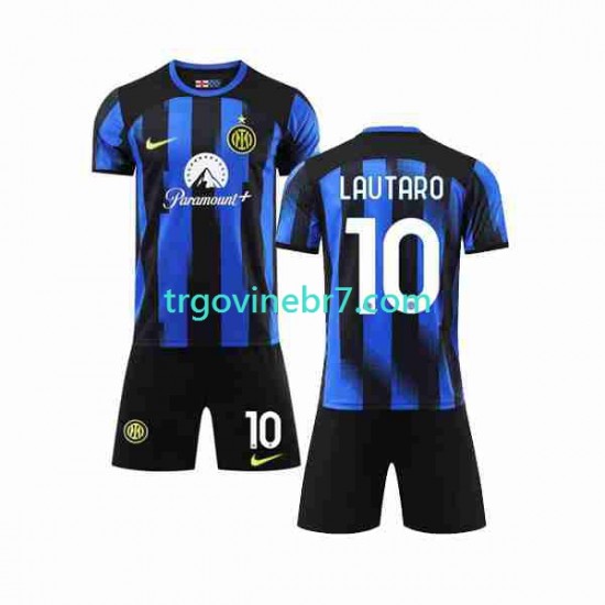 Dres Inter Milan Lautaro Martinez 10 Domaći 2023-2024 Kratkih Rukava - Dječji