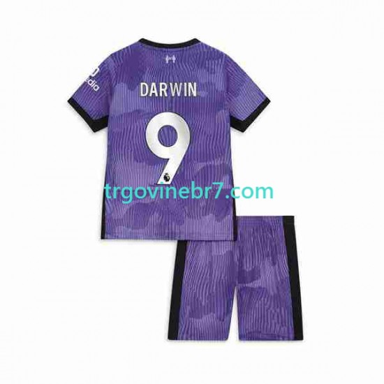 Dres Liverpool Darwin Nunez 9 Treći 2023-2024 Kratkih Rukava - Dječji