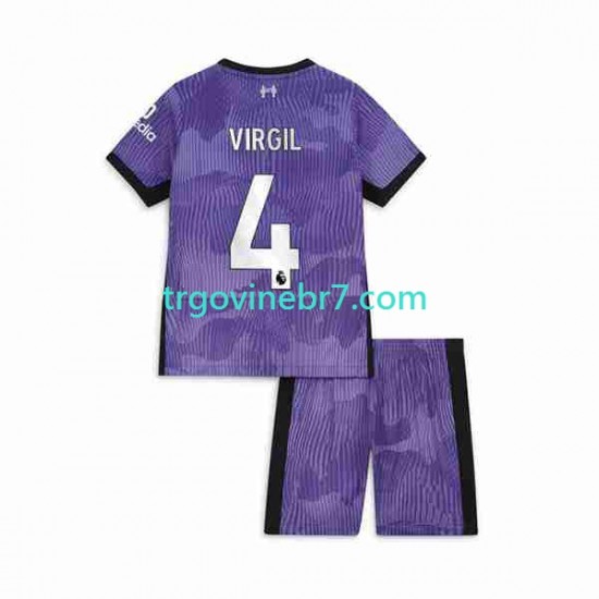 Dres Liverpool Virgil van Dijk 4 Treći 2023-2024 Kratkih Rukava - Dječji