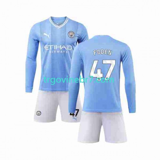 Dres Manchester City Phil Foden 47 Domaći 2023-2024 Dugim Rukavima - Dječji