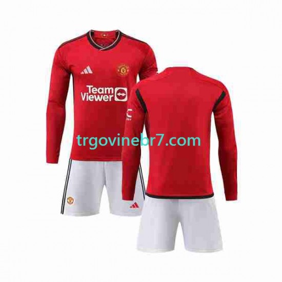 Dres Manchester United Domaći 2023-2024 Dugim Rukavima - Dječji