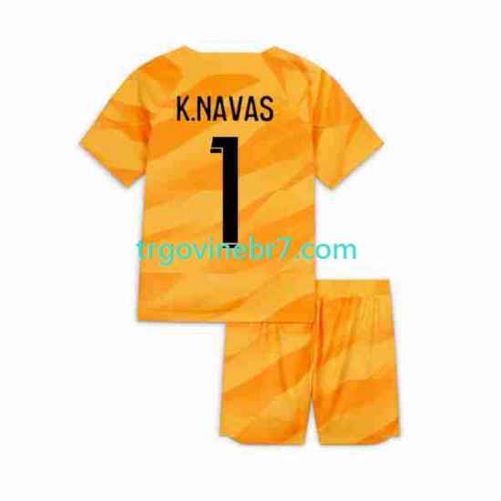 Golmanski Dres - Dres Paris Saint-Germain K.NAVAS 1 Gostujući 2023-2024 Kratkih Rukava - Dječji