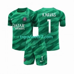 Golmanski Dres - Dres Paris Saint-Germain K.NAVAS 1 Domaći 2023-2024 Kratkih Rukava - Dječji