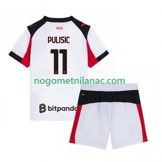 Dres AC Milan Christian Pulisic 11 Gostujući 2025-2026 Kratkih Rukava - Dječji