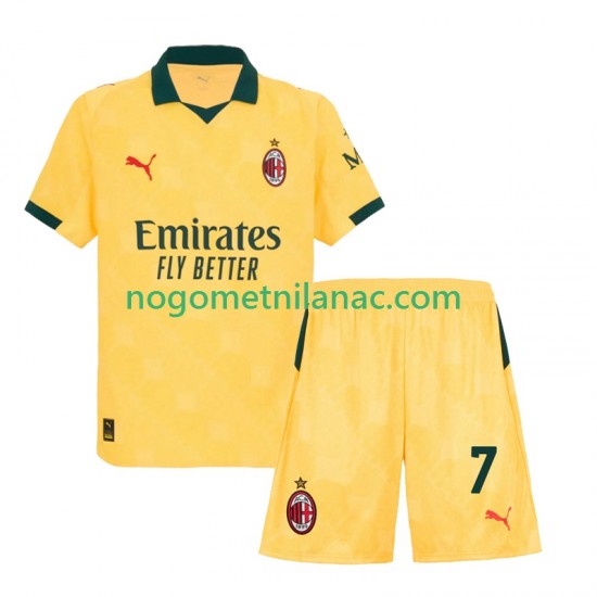 Dres AC Milan Santiago Gimenez 7 Treći 2025-2026 Kratkih Rukava - Dječji