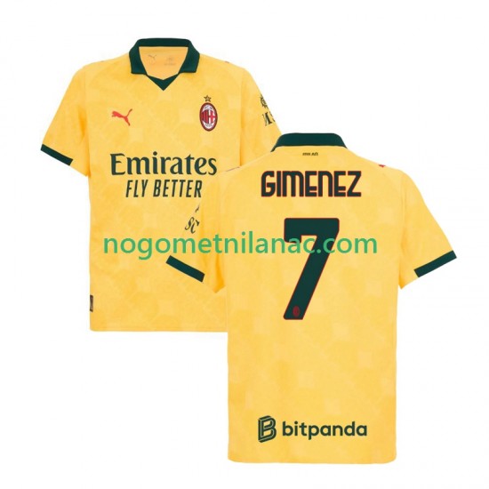 Dres AC Milan Santiago Gimenez 7 Treći 2025-2026 Kratkih Rukava - Muški