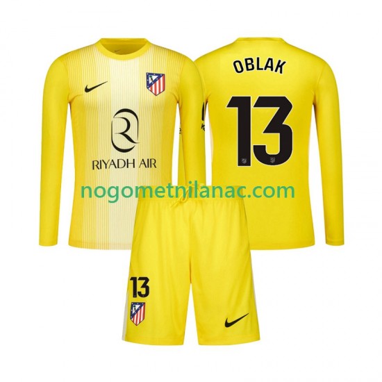Golmanski Dres - Dres Atlético Madrid Jan Oblak 13 Domaći 2025-2026 Dugim Rukavima - Dječji