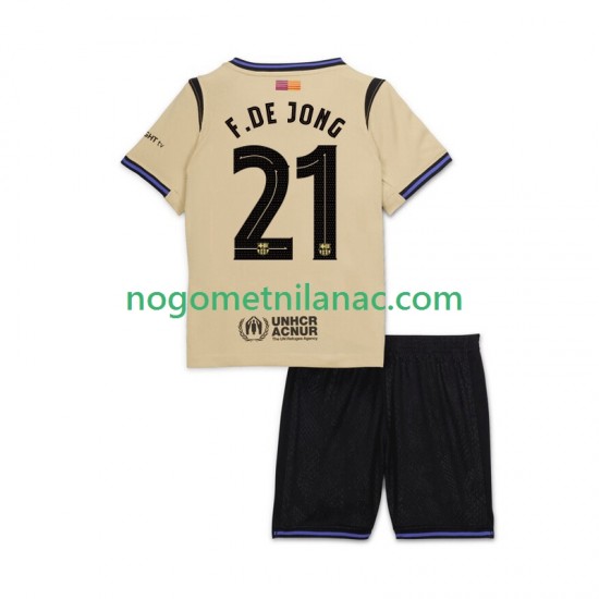 Dres FC Barcelona Frenkie de Jong 21 UCL Gostujući 2025-2026 Kratkih Rukava - Dječji