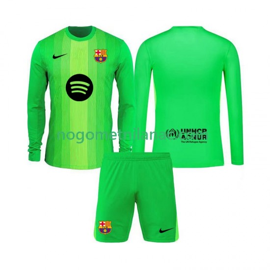 Golmanski Dres - Dres FC Barcelona Domaći 2025-2026 Dugim Rukavima - Dječji