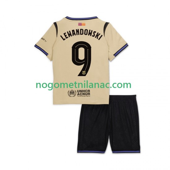 Dres FC Barcelona Robert Lewandowski 9 UCL Gostujući 2025-2026 Kratkih Rukava - Dječji