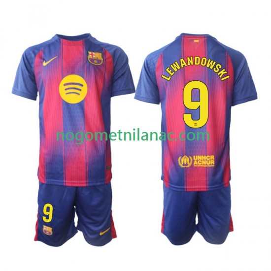 Dres FC Barcelona Robert Lewandowski 9 Domaći 2025-2026 Kratkih Rukava - Dječji