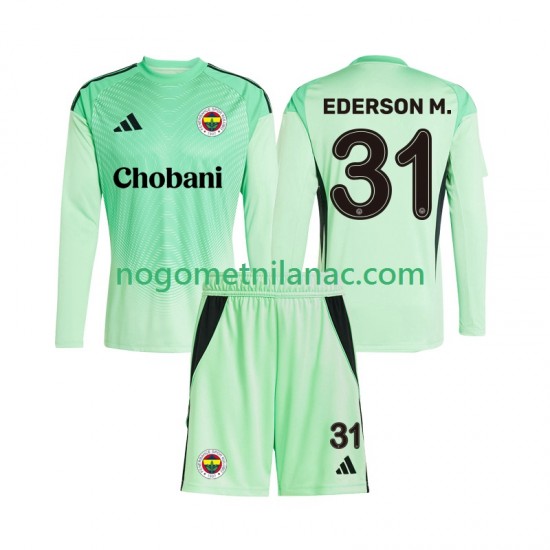 Golmanski Dres - Dres Fenerbahce Ederson Moraes 31 Gostujući 2025-2026 Dugim Rukavima - Dječji