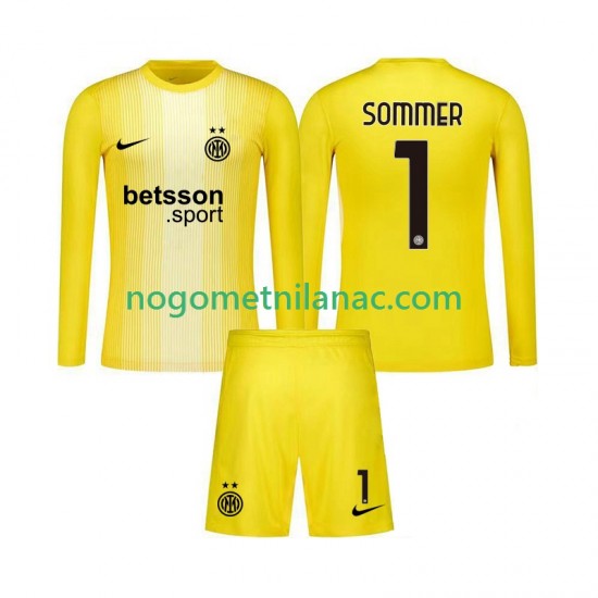 Golmanski Dres - Dres Inter Milan Yann Sommer 1 Gostujući 2025-2026 Dugim Rukavima - Dječji