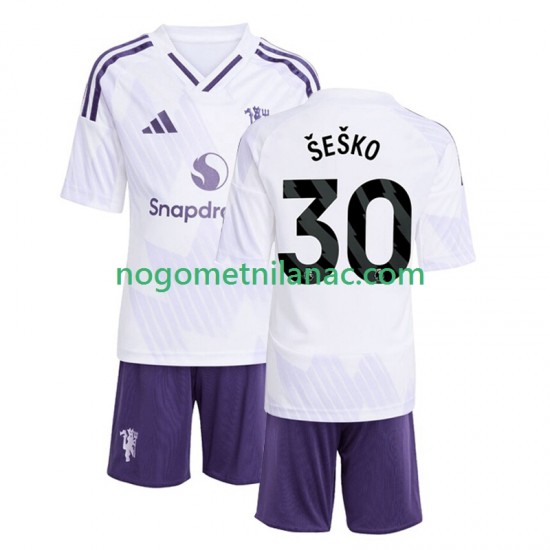 Dres Manchester United Benjamin Sesko 30 Gostujući 2025-2026 Kratkih Rukava - Dječji