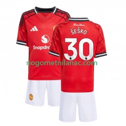 Dres Manchester United Benjamin Sesko 30 Domaći 2025-2026 Kratkih Rukava - Dječji Dres Manchester United Benjamin Sesko 30 Domaći 2025-2026 Kratkih Rukava - Dječji