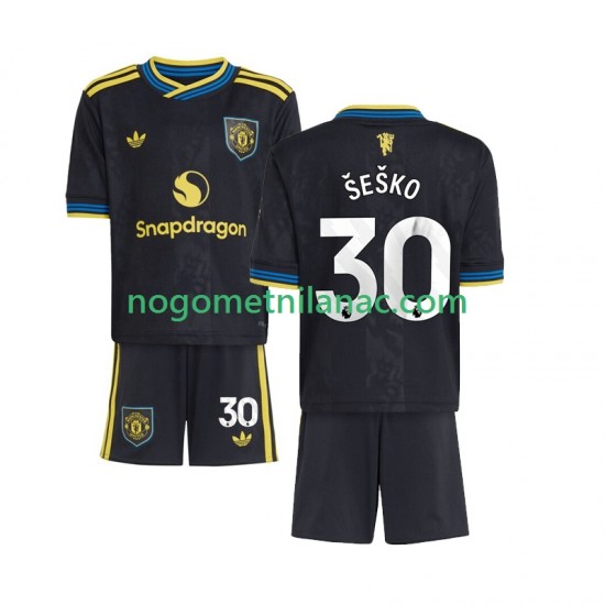 Dres Manchester United Benjamin Sesko 30 Treći 2025-2026 Kratkih Rukava - Dječji