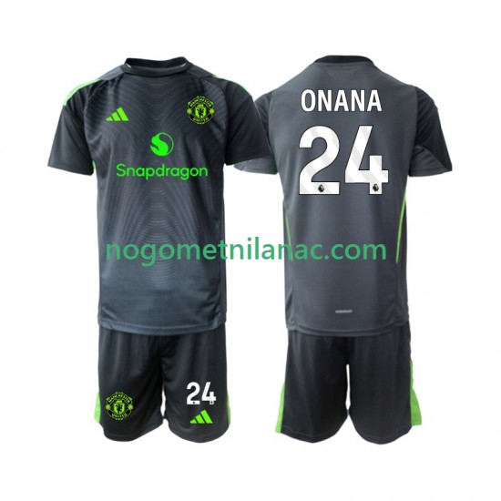 Golmanski Dres - Dres Manchester United Andre Onana 24 Gostujući 2025-2026 Kratkih Rukava - Dječji