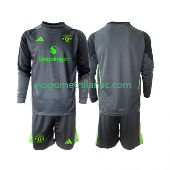 Golmanski Dres - Dres Manchester United Gostujući 2025-2026 Dugim Rukavima - Dječji