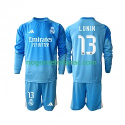 Golmanski Dres - Dres Real Madrid Andriy Lunin 13 Domaći 2025-2026 Dugim Rukavima - Dječji