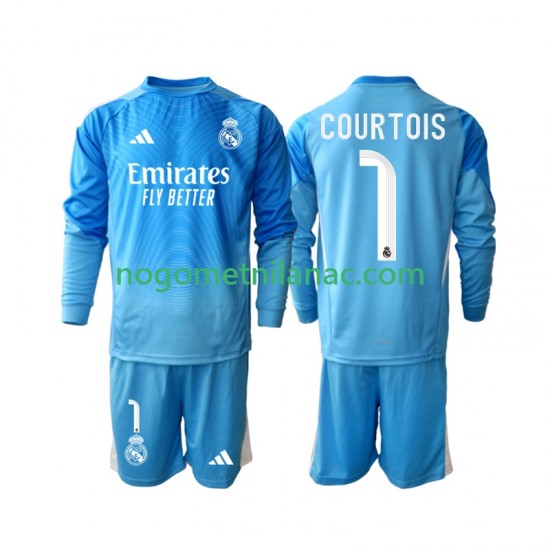 Dres Real Madrid Thibaut Courtois 1 Domaći 2025-2026 Dugim Rukavima - Dječji