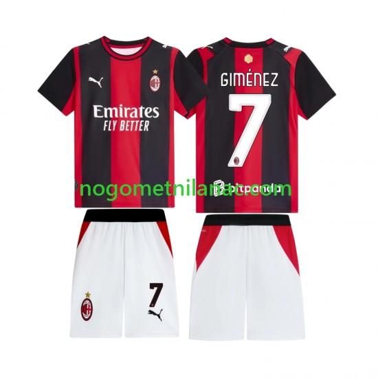 Dres AC Milan Gimenez 7 Domaći 2026-2027 Kratkih Rukava - Dječji