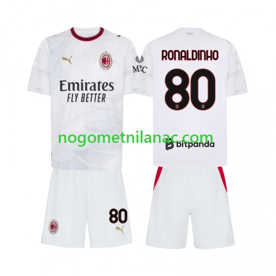 Dres AC Milan Ronaldinho 80 Gostujući 2026-2027 Kratkih Rukava - Dječji