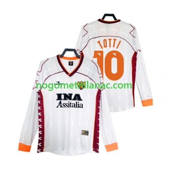 Dres Roma Totti 10 2000 Retro Gostujući 1999 Dugim Rukavima - Muški