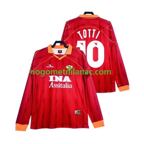 Dres Roma Totti 10 2000 Retro Domaći 1999 Dugim Rukavima - Muški