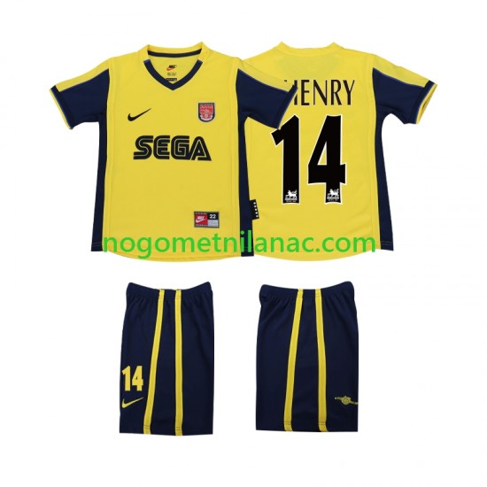 Dres Arsenal Thierry Henry 14 2000 2001 Retro Gostujući Kratkih Rukava - Dječji