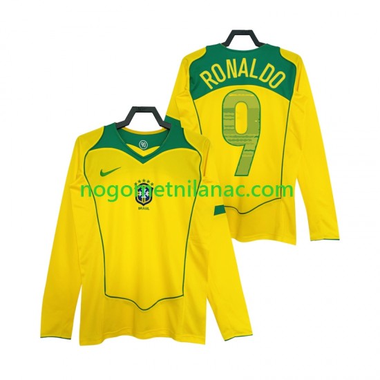 Dres Brazil RONALDO 9 Retro Domaći 2004 Dugim Rukavima - Muški
