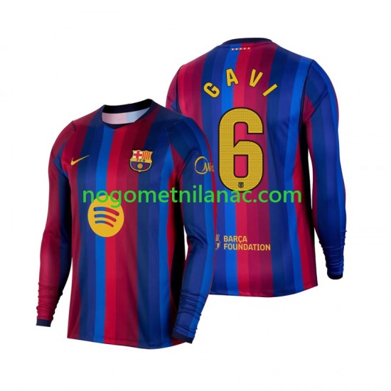 Dres FC Barcelona Gavi 6 Domaći 2026-2027 Dugim Rukavima - Muški