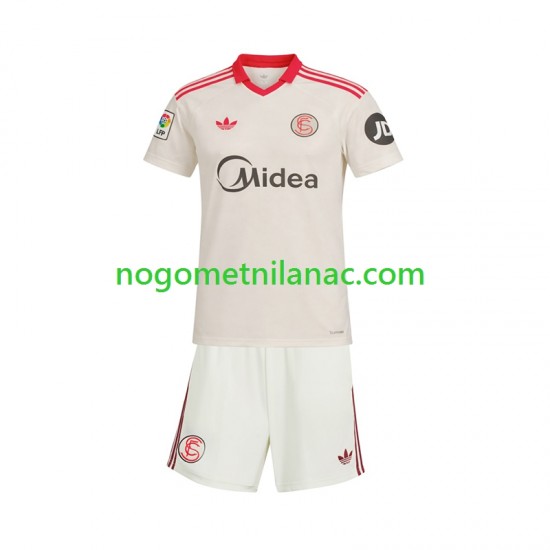 Dres Sevilla FC Retro Domaći 2025-2026 Kratkih Rukava - Dječji