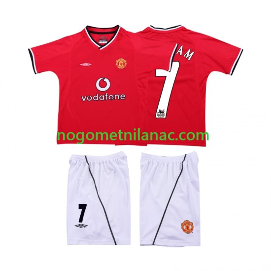 Dres Manchester United BECKHAM 7 2000 Retro Domaći 2002 Kratkih Rukava - Dječji