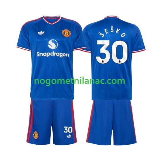 Dres Manchester United Benjamin Sesko 30 Gostujući 2026-2027 Kratkih Rukava - Dječji