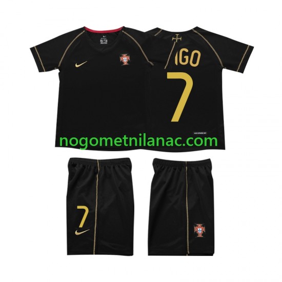 Dres Portugal FIGO 7 Retro Gostujući 2006 Kratkih Rukava - Dječji