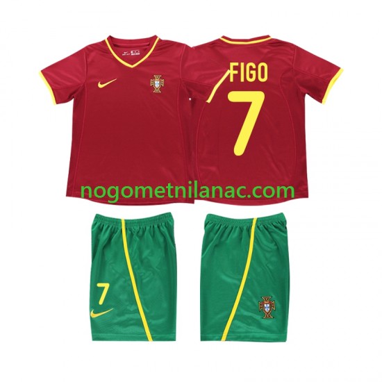 Dres Portugal FIGO 7 Retro Domaći 2002 Kratkih Rukava - Dječji