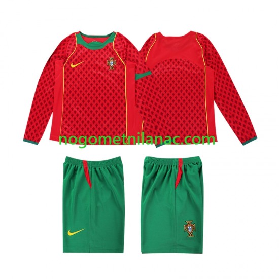 Dres Portugal Retro Domaći 2004 Dugim Rukavima - Dječji