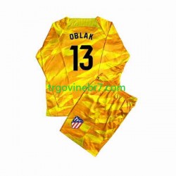 Golmanski Dres - Dres Atlético Madrid Jan Oblak 13 Orangecolor 2023-2024 Dugim Rukavima - Dječji
