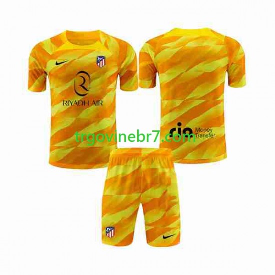 Golmanski Dres - Dres Atlético Madrid Orangecolor 2023-2024 Kratkih Rukava - Dječji