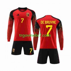 Dres Belgija De Bruyne 7 Domaći World Cup 2022 Dugim Rukavima - Dječji Dres Belgija De Bruyne 7 Domaći World Cup 2022 Dugim Rukavima - Dječji