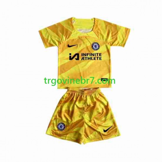 Golmanski Dres - Dres Chelsea Domaći 2023-2024 Kratkih Rukava - Dječji