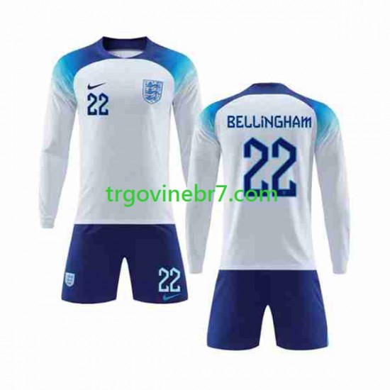 Dres Engleska Bellingham 22 Domaći World Cup 2022 Dugim Rukavima - Dječji