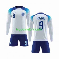Dres Engleska Kane 9 Domaći World Cup 2022 Dugim Rukavima - Dječji Dres Engleska Kane 9 Domaći World Cup 2022 Dugim Rukavima - Dječji