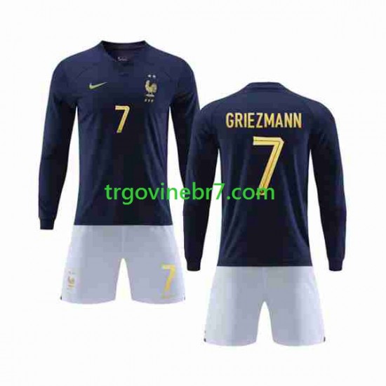 Dres Francuska Griezmann 7 Domaći World Cup 2022 Dugim Rukavima - Dječji