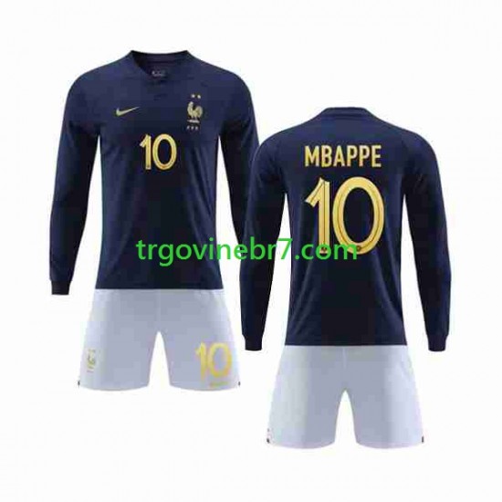 Dres Francuska Mbappé 10 Domaći World Cup 2022 Dugim Rukavima - Dječji