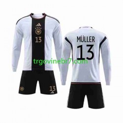 Dres Njemačka MULLER 13 Domaći World Cup 2022 Dugim Rukavima - Dječji Dres Njemačka MULLER 13 Domaći World Cup 2022 Dugim Rukavima - Dječji