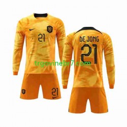 Dres Nizozemska De Jong 21 Domaći World Cup 2022 Dugim Rukavima - Dječji Dres Nizozemska De Jong 21 Domaći World Cup 2022 Dugim Rukavima - Dječji